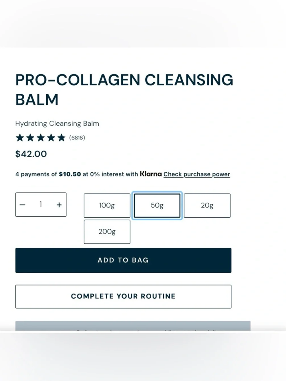 ELEMIS Pro Collagen Cleansing Balm Unscented - 50g/1.7 oz